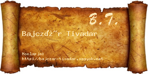 Bajczár Tivadar névjegykártya